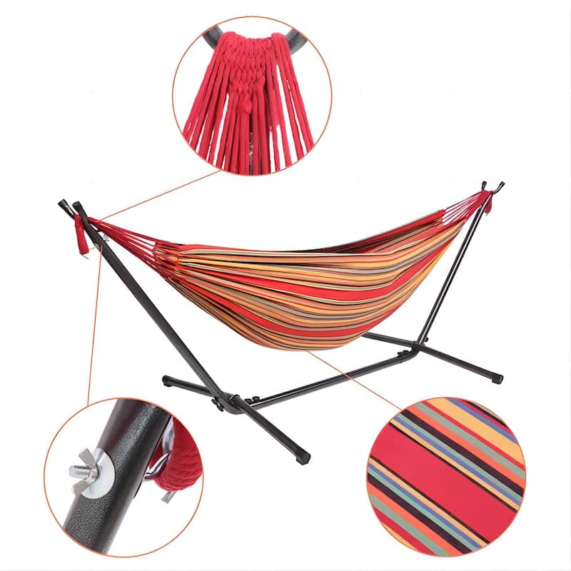 2-person Hammock with Stand for Outdoor