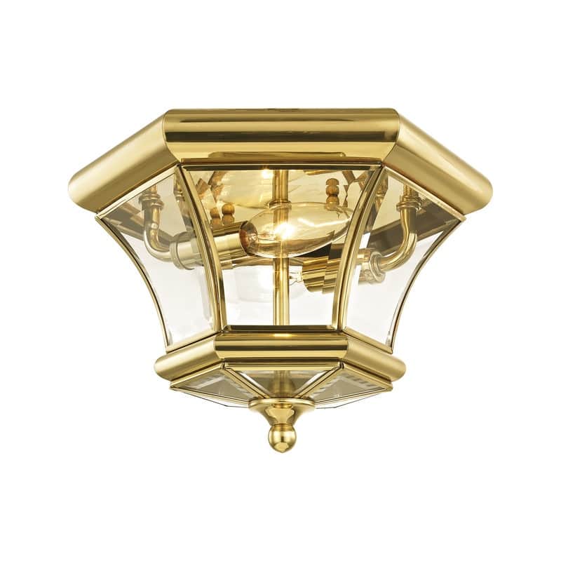 Livex Lighting 2-light Polished Brass Ceiling Mount, 7052-02 - 10.5" DIA. x 7" H