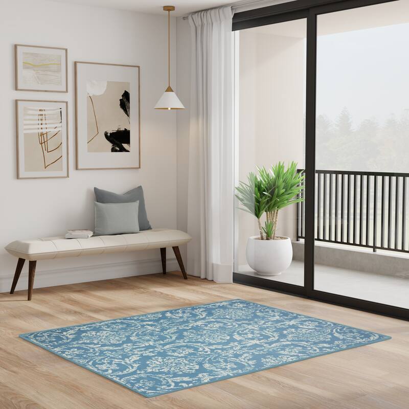 Nourison Jane Farmhouse Vintage Indoor only Damask Area Rug