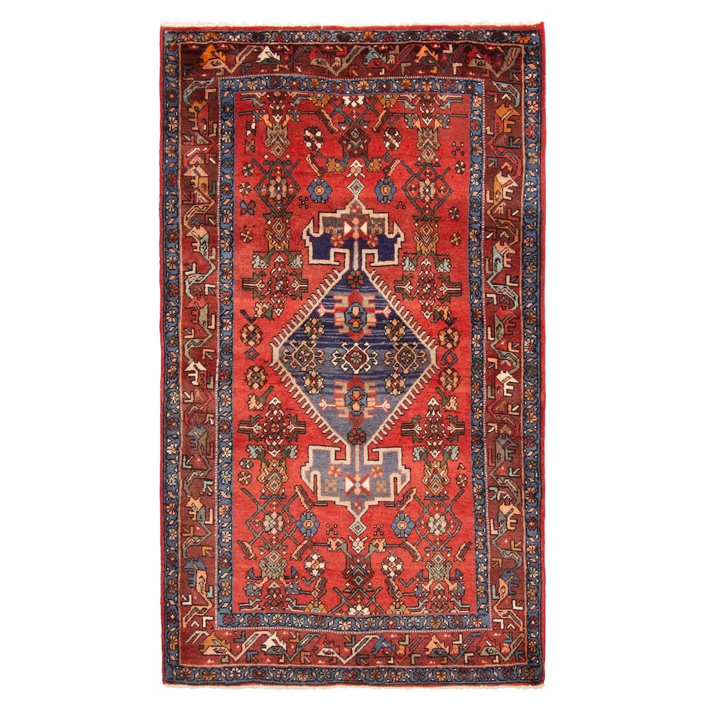 ECARPETGALLERY Hand-knotted Konya Anatolian Red Wool Rug - 4'2 x 7'0