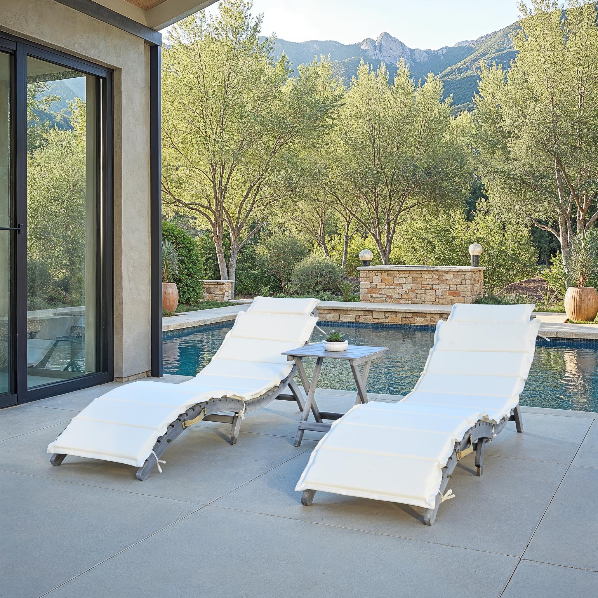 SAFAVIEH Outdoor Jamya 3-Piece Lounge Set - 21Wx25Dx72H