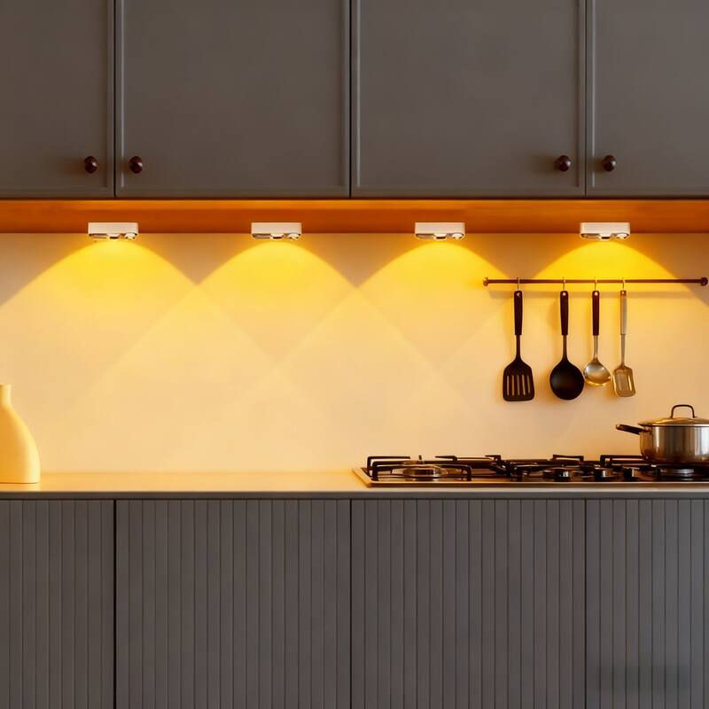 4-Pack Rechargeable Motion Sensor LED Lights,White Colors