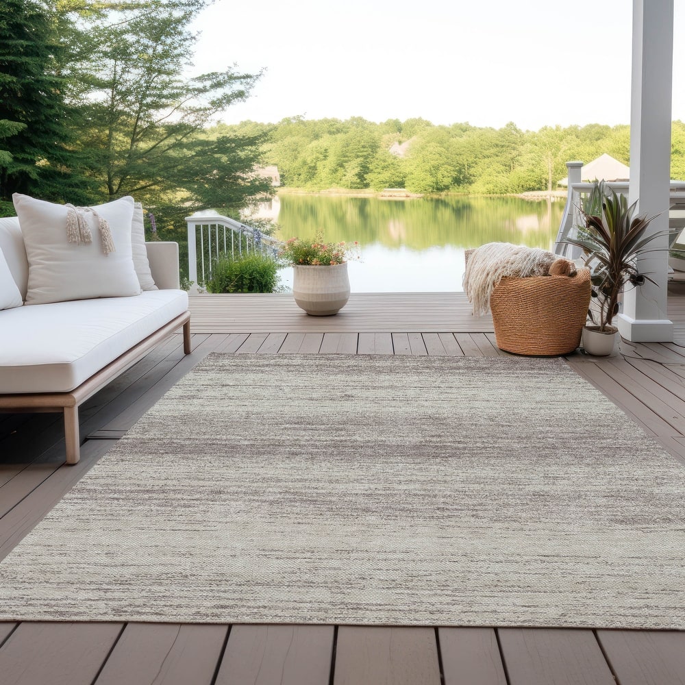Machine Washable Indoor/ Outdoor Chantille Ombre Stripes Rug
