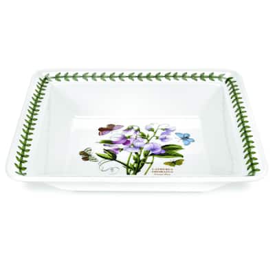 Portmeirion Botanic Garden Low Square Bowl Sweet Pea - 12 inch