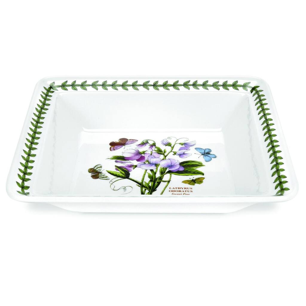 Portmeirion Botanic Garden Low Square Bowl Sweet Pea - 12 inch