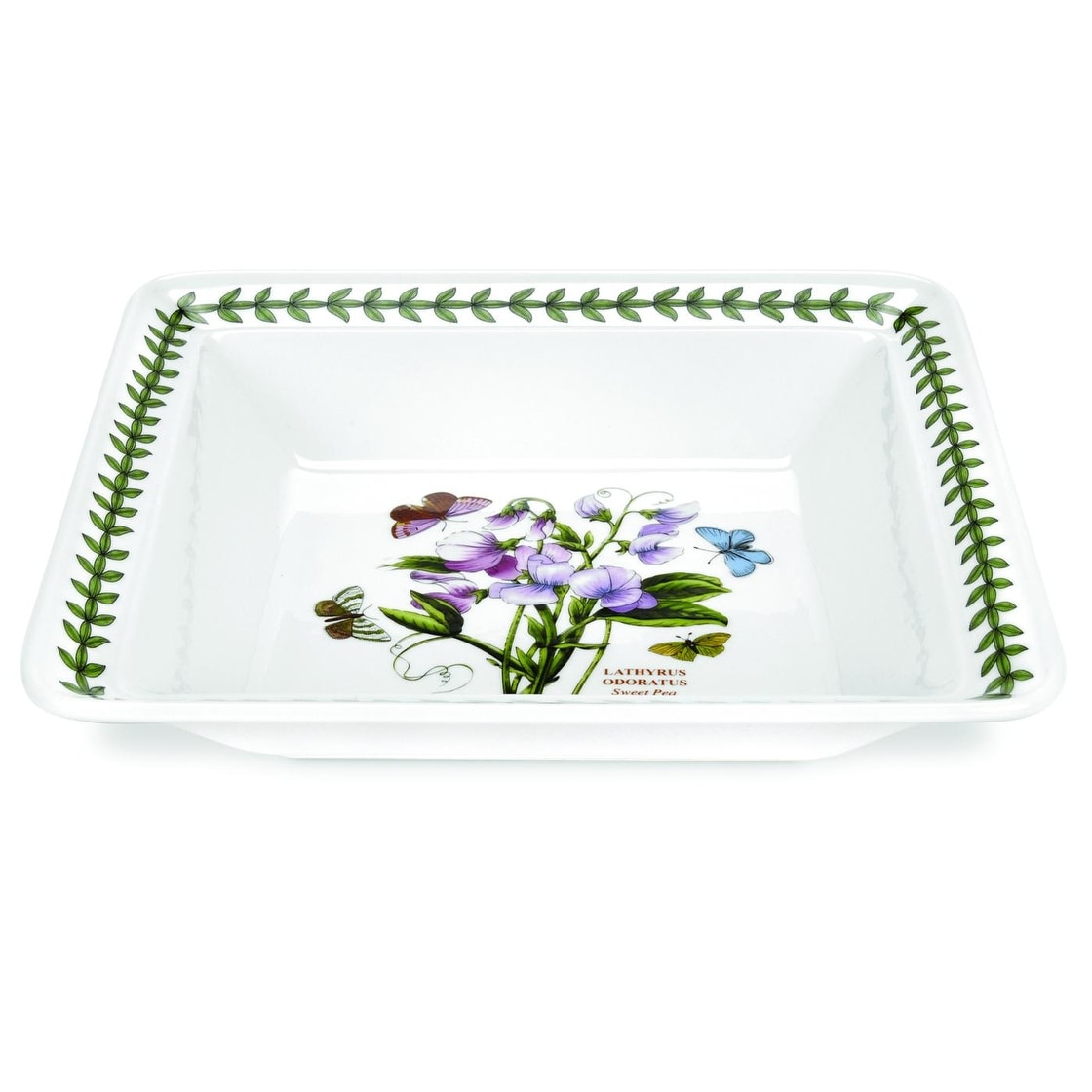 Portmeirion Botanic Garden Low Square Bowl Sweet Pea - 12 inch
