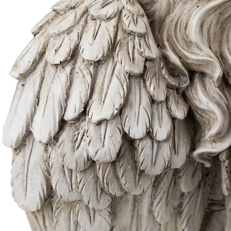 Kneeling Praying Cherub Statue - 14" - Beige