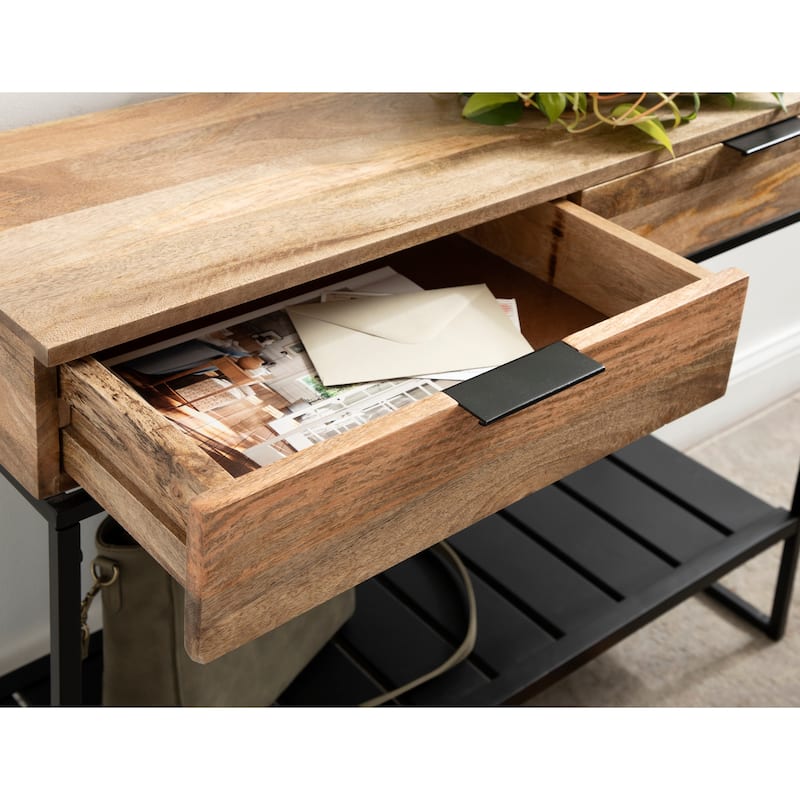 Kate and Laurel Malone Wood and Metal Console Table
