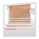 preview thumbnail 40 of 40, Full Size Wood House Bed with Drawers and Wardrobe