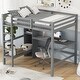 preview thumbnail 3 of 15, Full Size Loft Bed with Multi-Use Shelving & Underbed Study Desk ，Space-Saving College Dorm Bed with Storage Shelves