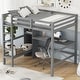 preview thumbnail 15 of 22, Full Size Loft Bed with Storage Shelves and Desk, Multi-functional Kids Bed Frame with Open Bookcase
