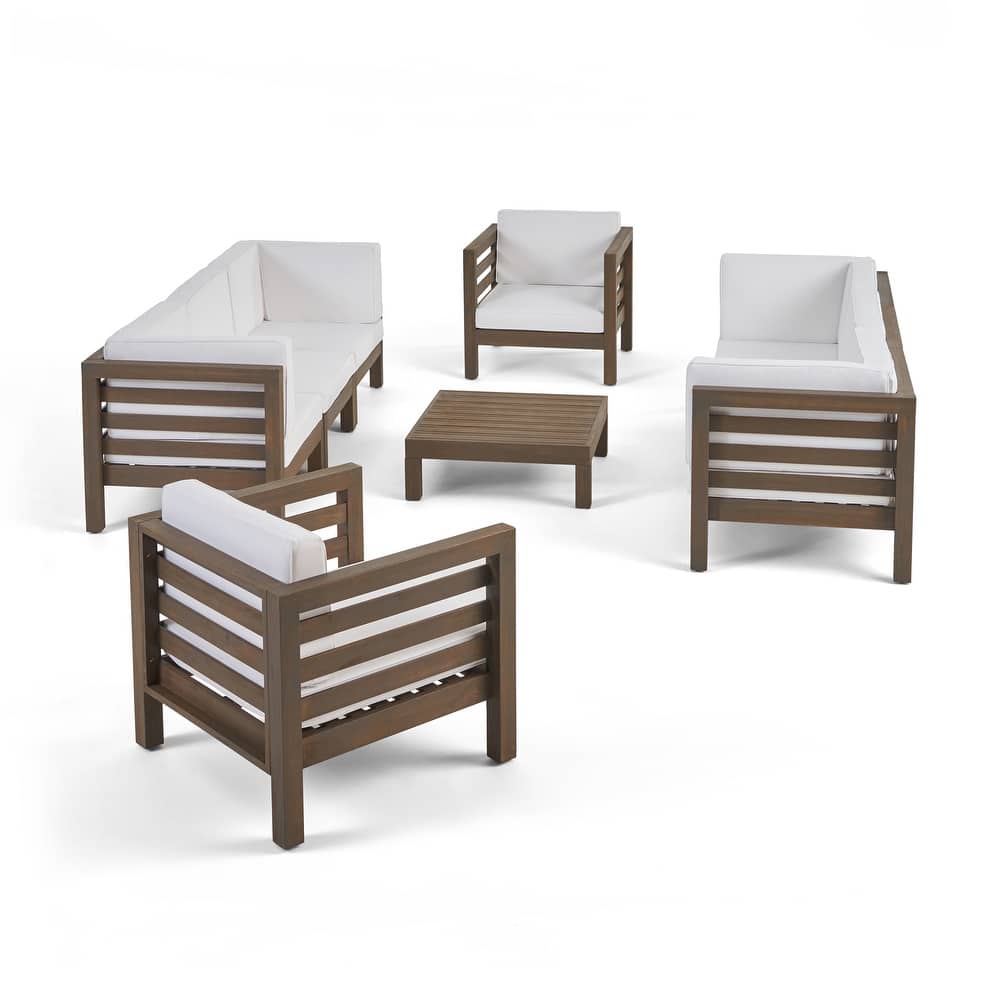 Oana Outdoor 8-seat Acacia Sofa and Club Chair Set by Christopher Knight Home
