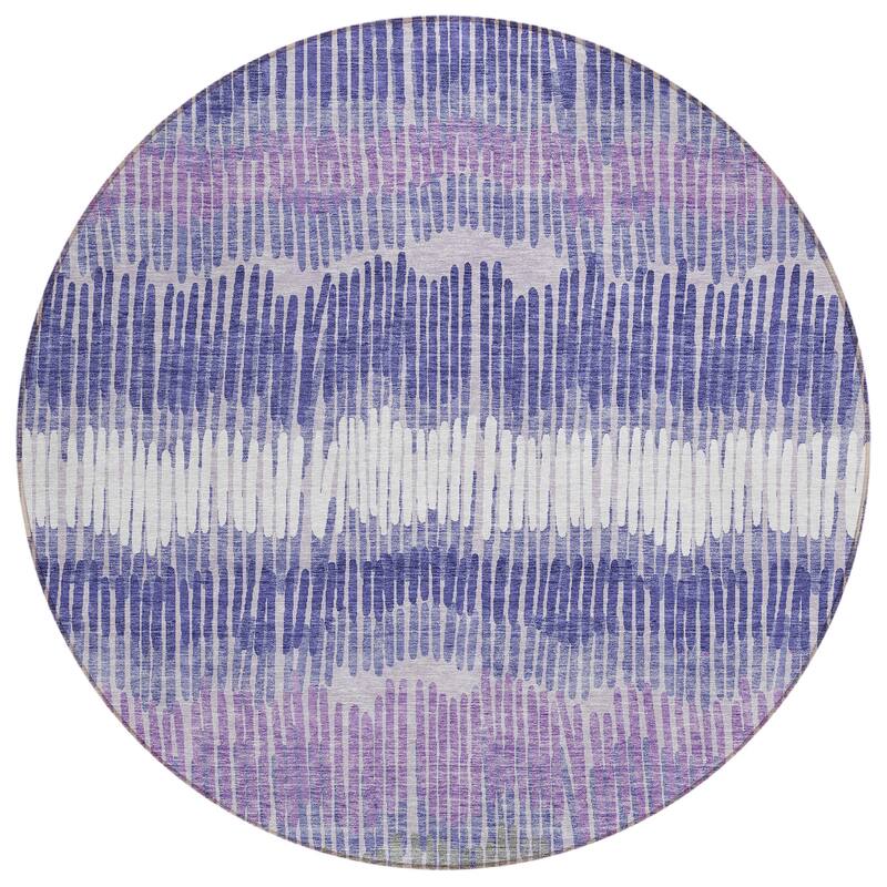 Machine Washable Indoor/ Outdoor Chantille Stripe Abstract Rug