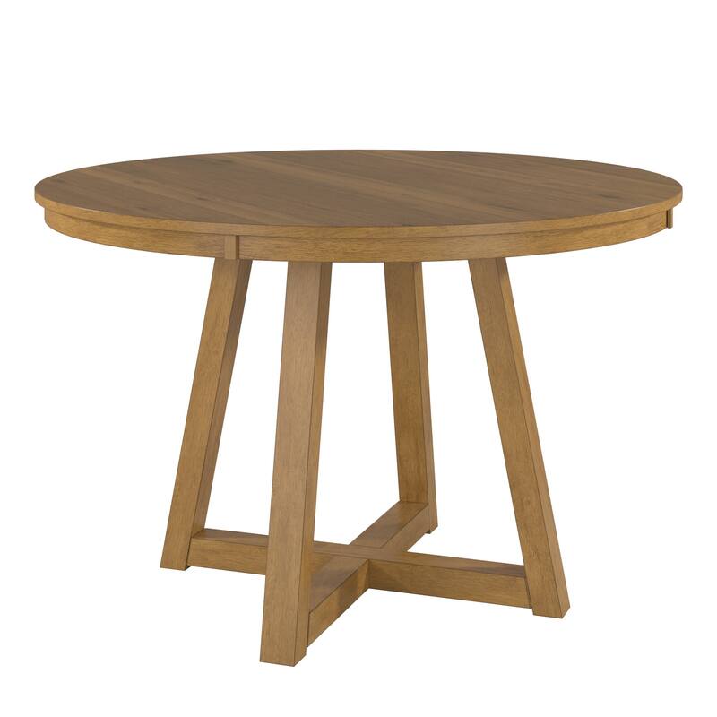 Harstad 47" Wood Finish Fixed Top Round Dining Set by iNSPIRE Q Modern