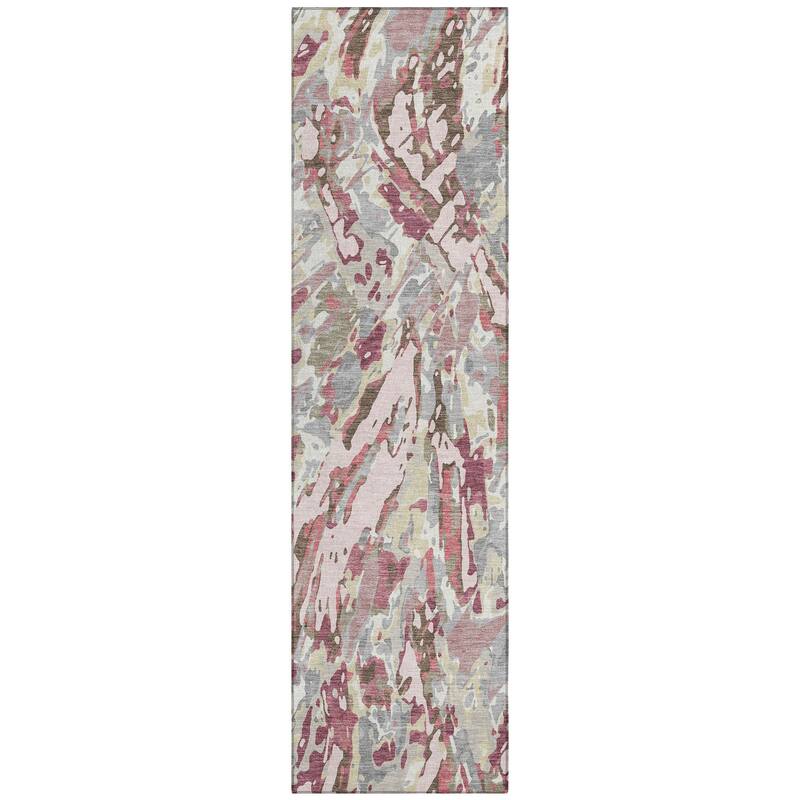 Machine Washable Indoor/ Outdoor Brushstrokes Chantille Rug