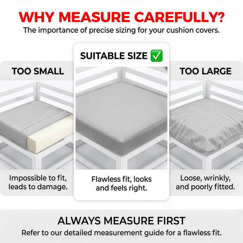 FINCATI 28" × 28" Outdoor Cushion Cover, Sofa Cushion Replacement Slipcover, Patio Seat Cover 28 Inches (COVER ONLY!)