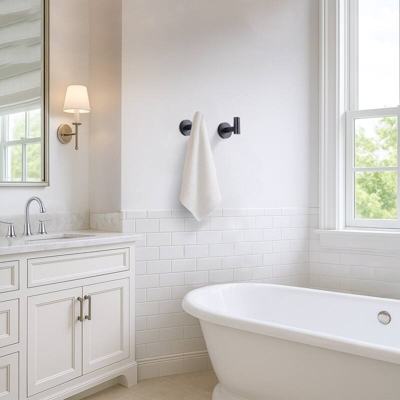 WOWOW Stainless Steel J-Hook Robe/Towel Hook 2 PCS