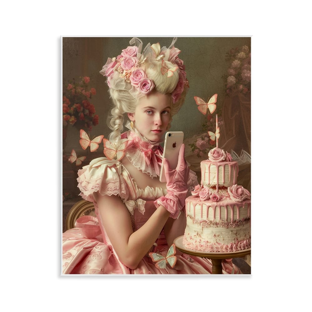 Stupell Vintage Lady with Cellphone Wall Plaque Art Design By Michael McKinney