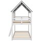 preview thumbnail 8 of 7, Low Twin over Twin Bunk Beds with Roof and Fence-Shaped Guardrail - Safe and Stylish