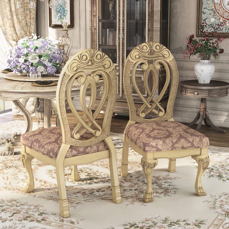 Moka Traditional Formal Upholstered Dining Chairs by Furniture of America (Set of 2)
