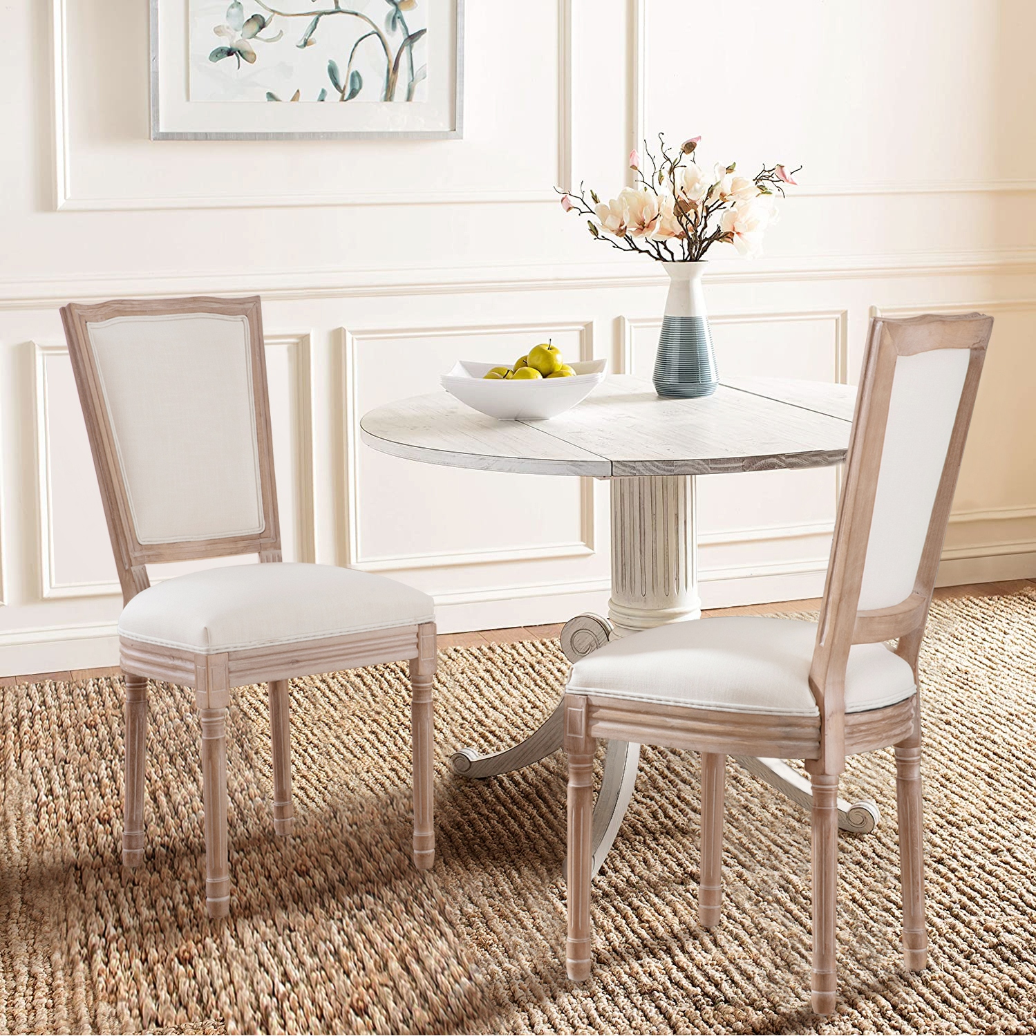 Farmhouse new fabric dining chairs