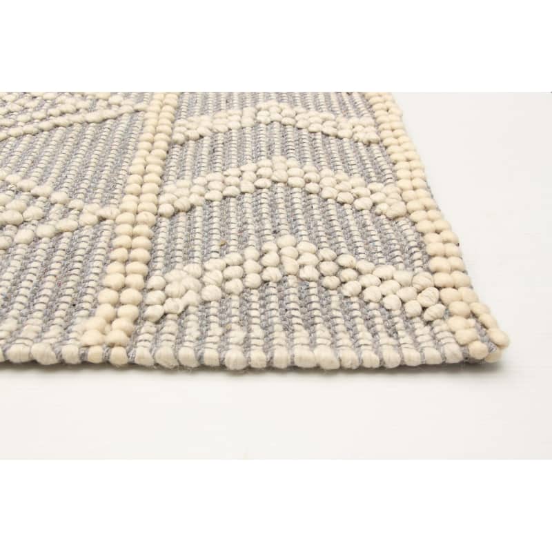 ECARPETGALLERY Braid weave Sienna Grey Wool Rug - 6'1 x 8'11