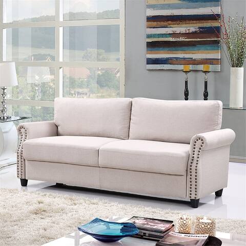 Furniture Classic Sofas, Beige - 31.1 x 78 x 33.5 inches