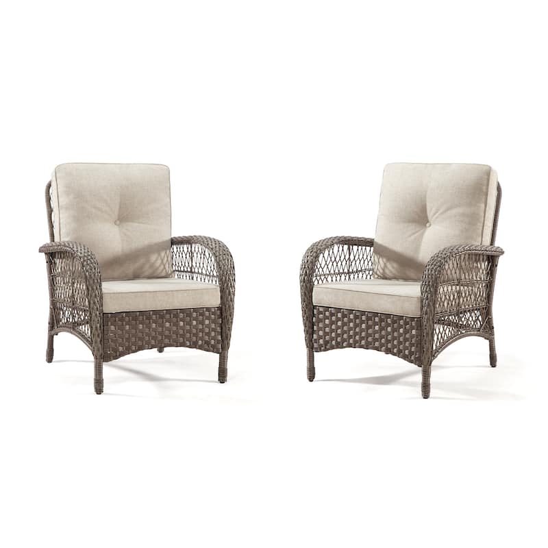 Cozywor Wicker Outdoor Patio Lounge Chair (Set of 2)