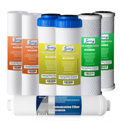 iSpring F7D 1-Year Reverse Osmosis Water Filter Replacement Cartridge Pack, Fits iSpring RCC1D & RCC1DP, 7 Count