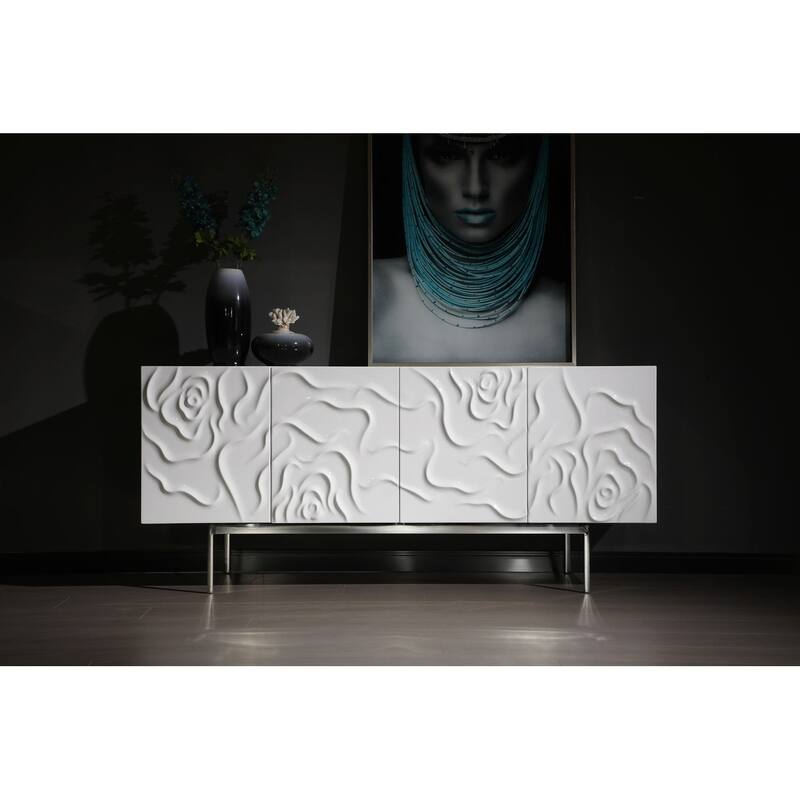 Modrest Gwen Modern White High Gloss Buffet