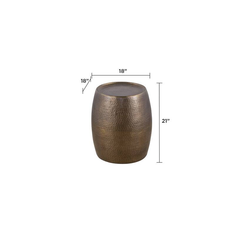 Modern Contemporary Aluminum material End Table, Side Table with Glossy Hand Hammered Design