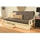 preview thumbnail 1 of 31, Somette Beli Mont Antique White Full-size Storage Futon Set with Mattress Grey Suede