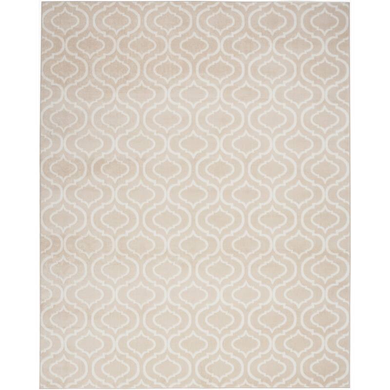 Nourison Jubilant Moroccan Trellis Area Rug - 5' 3" x 7' 3" - Beige