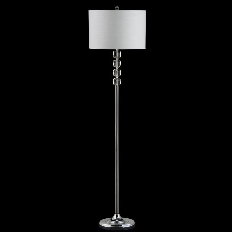 Harper 59.5" Crystal / Metal LED Floor Lamp, Clear/Chrome by JONATHAN Y - 59.5" H x 15" W x 15" D