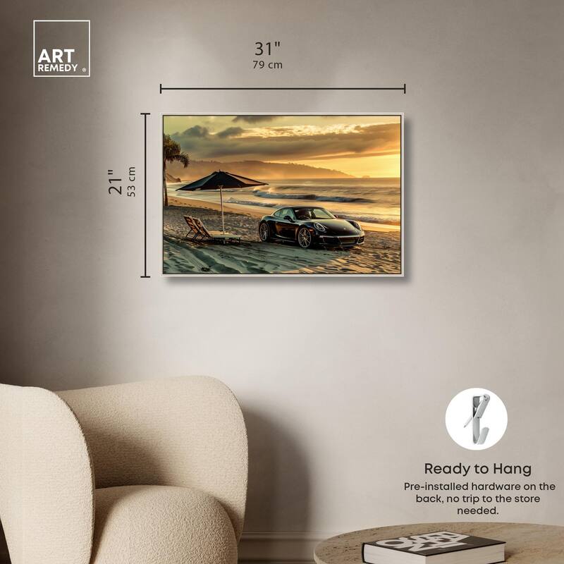 Lovely Sunset Beach Drive Canvas by Art Remedy