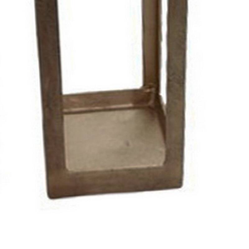 Akira Tabletop Candle Holder Lantern Set of 2, Gold Metal, Top Hook