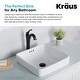 preview thumbnail 6 of 13, Kraus Elavo 16 1/4 in Square Ceramic Semi-Recessed Bathroom Sink