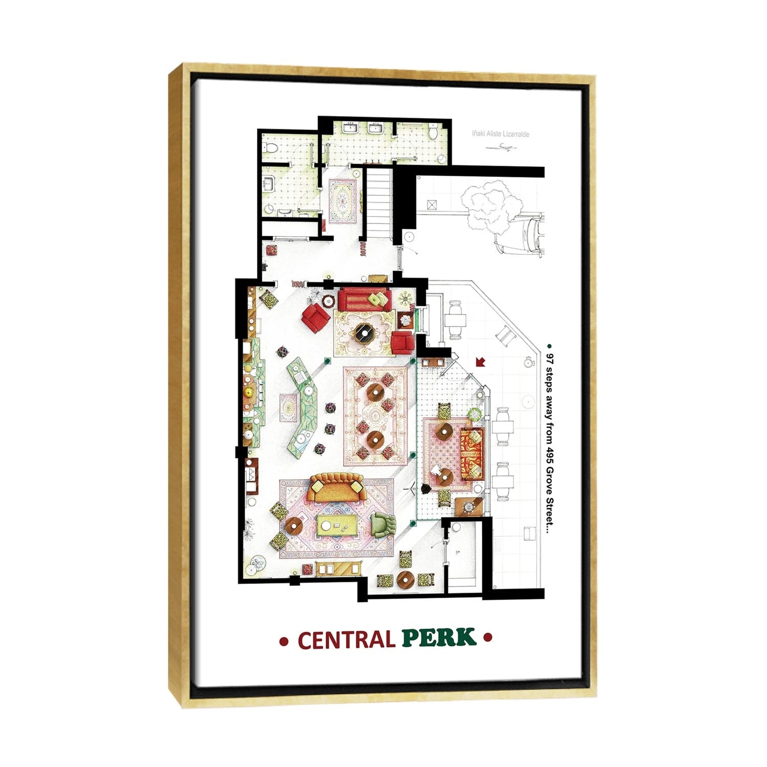 FRIENDS “Central Perk” Gift Set w/ WALL CLOCK, Tea Towel and To-Do-List  Pad, NEW