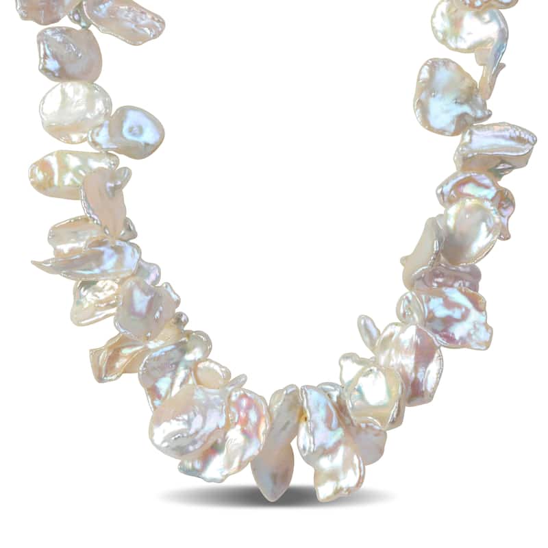 Miadora 18mm Cultures Keshi Pearl Necklace Sterling Silver Clasp - 17 in