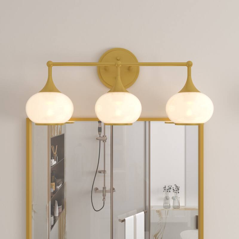 Acroma Aged Brass/Polished Chrome Finish Modern Globe Vanity Light