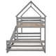 preview thumbnail 11 of 31, Separate Bunk Bed,2 Separate Beds,Twin over Full House Bunk Bed with Built-in Ladder
