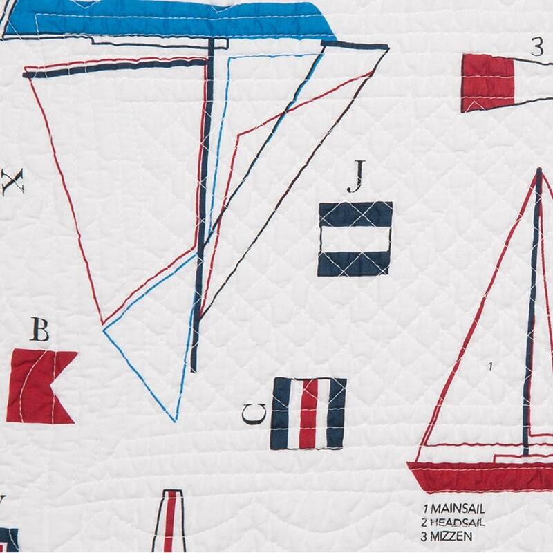 Windward Port Cotton Quilted Rectangular Reversible Placemat Set of 6 - Set of 6