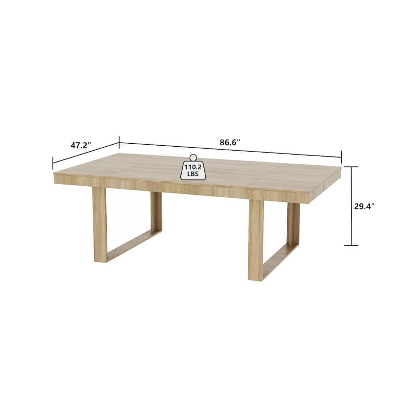 Business Furniture 86.6W x 47.2D Conference Table with Wood Base Desk