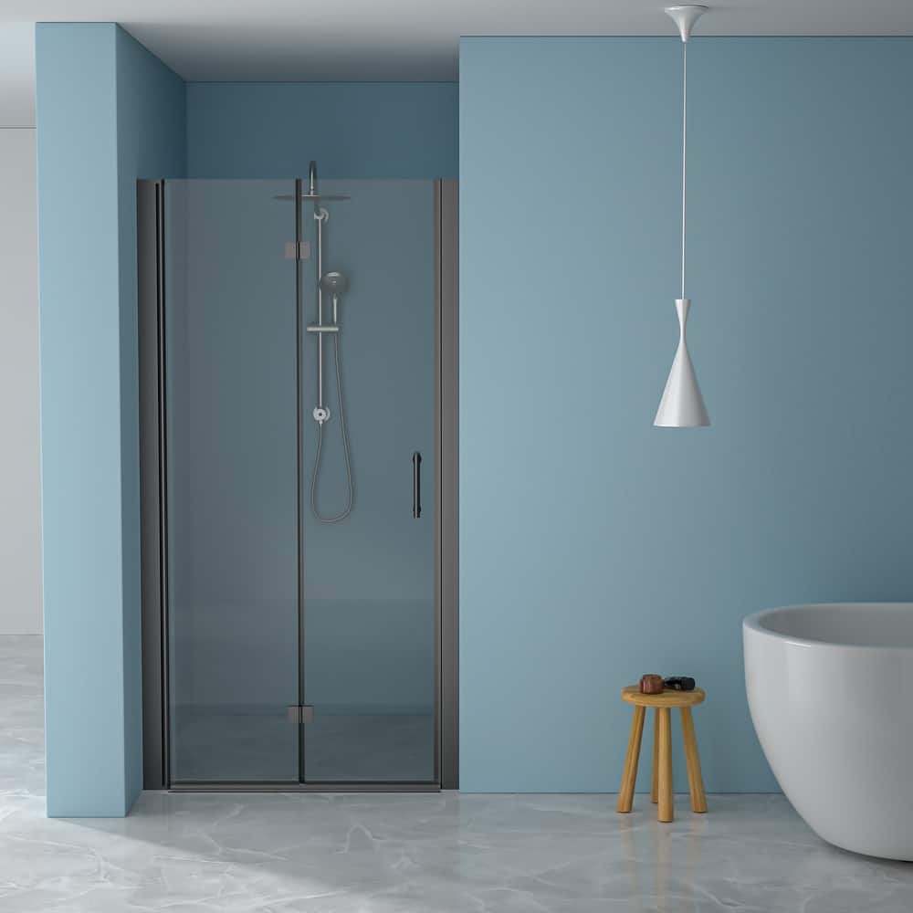 Bi-Fold Frameless Shower Door with Tempered Glass