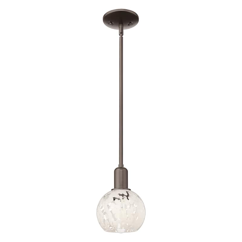 Innovations Lighting Endless Possibilities Arcadia - White Mouchette - 1 Light 6" Cord Hung Mini Pendant - Oil Rubbed Bronze