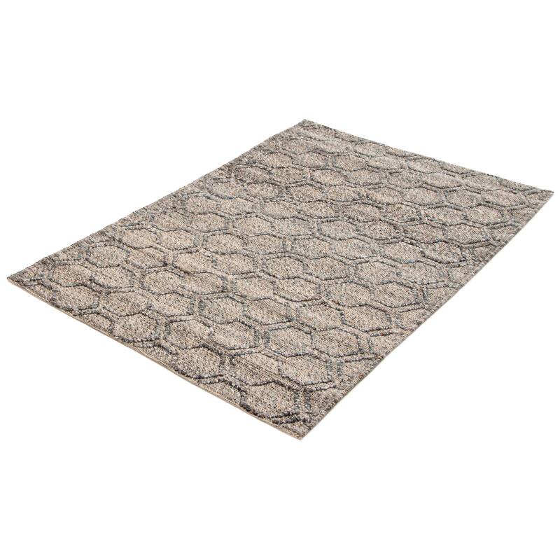 ECARPETGALLERY Braid weave Sienna Dark Grey Wool Rug - 5'2 x 7'7