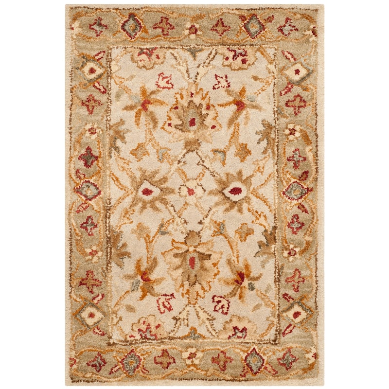 SAFAVIEH Handmade Antiquity Marella Traditional Oriental Wool Rug - 2' x 3' - Grey Beige/Sage