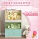 preview thumbnail 10 of 12, Kids Bookcase with 3 Shelves, 1 Storage Compartment and 1 Cabinet