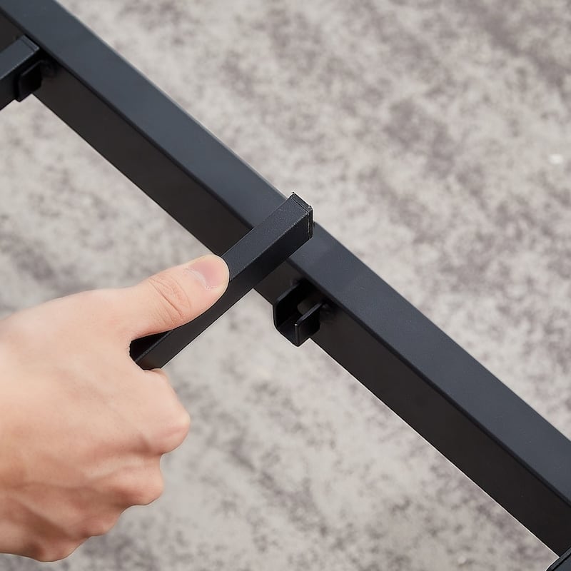 VECELO Upholstered Bed Frame with Tufted Headboard & Footboard Heavy Duty Steel Slats Platform No Box Spring Needed