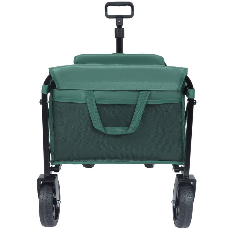 Expandable Dual-Layer Utility Wagon with 100% Extra Space - Grocery Cart for Camping, Shopping, Sports, Gardening, Fishing